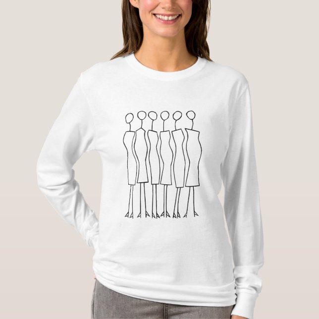 Langschläfer-Shirt (handgezeichnet Frauen 01) T-Shirt (Vorderseite)