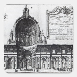 Längsquerschnitt des St. Peter's Quadratischer Aufkleber
