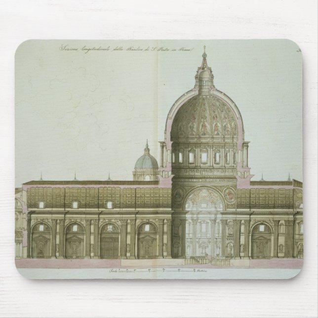 Längsquerschnitt von St Peter in Rom, Mousepad (Vorne)