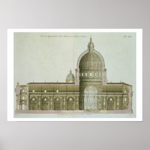 Längsquerschnitt von St Peter in Rom, Poster