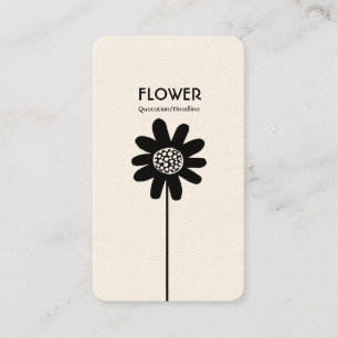 Langstielige Blume VII - Schwarz auf (Creme) Visitenkarte