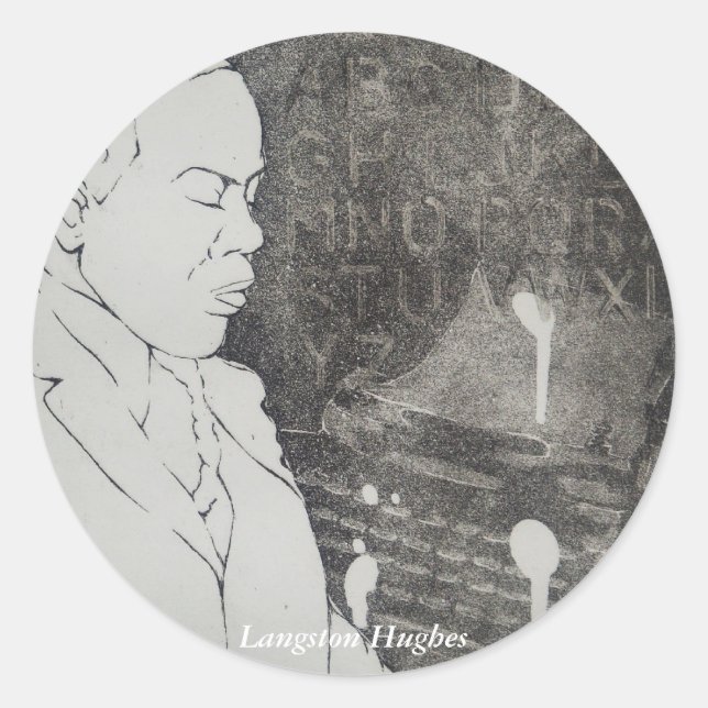 Langston Hughes Aufkleber (Vorderseite)