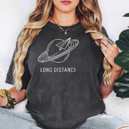 Langstrecken-Papierflugzeug-Planeten-Design T-Shirt