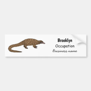 Langtailed Pangolin Cartoon Autoaufkleber