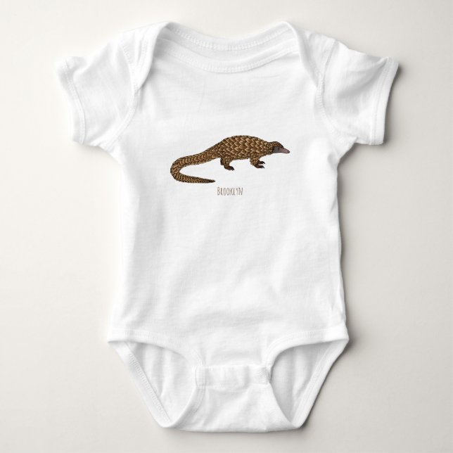 Langtailed Pangolin Cartoon Baby Strampler (Vorderseite)