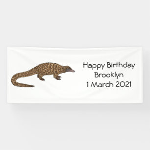 Langtailed Pangolin Cartoon Banner
