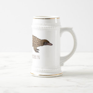 Langtailed Pangolin Cartoon Bierglas