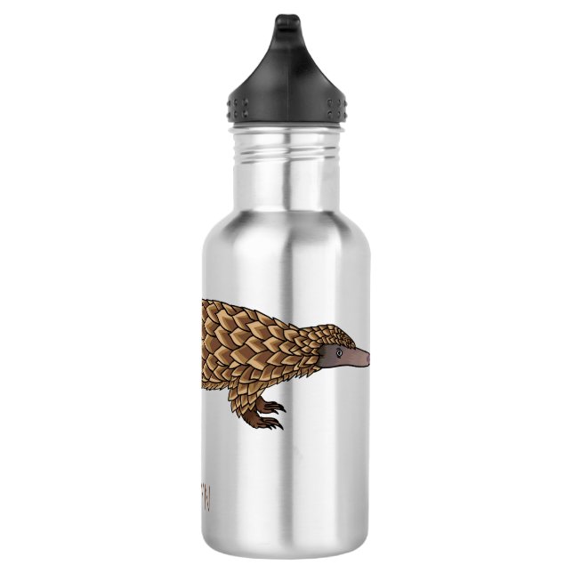 Langtailed Pangolin Cartoon Edelstahlflasche (Rechts)
