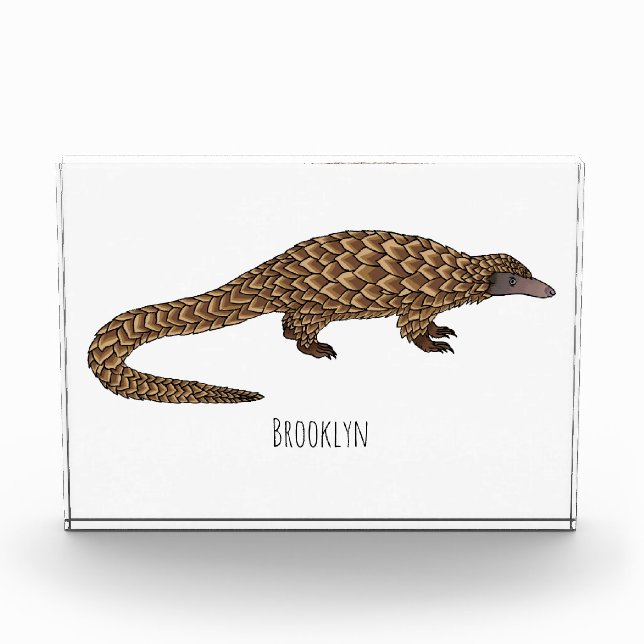Langtailed Pangolin Cartoon Fotoblock (Vorderseite)