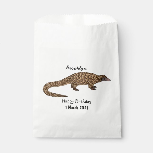 Langtailed Pangolin Cartoon Geschenktütchen (Vorderseite)