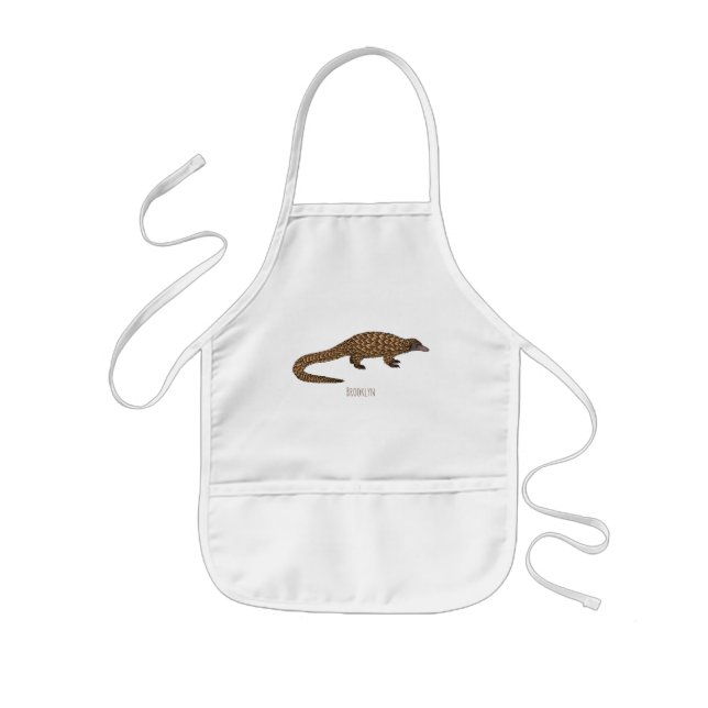 Langtailed Pangolin Cartoon Kinderschürze (Vorne)