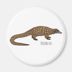 Langtailed Pangolin Cartoon Magnet