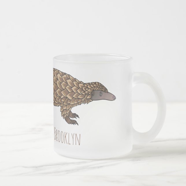 Langtailed Pangolin Cartoon Mattglastasse (Rechts)