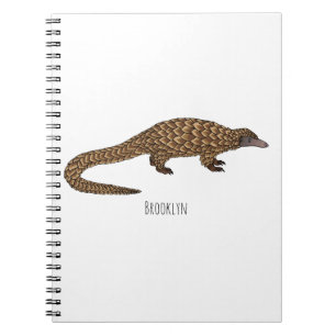 Langtailed Pangolin Cartoon Notizblock