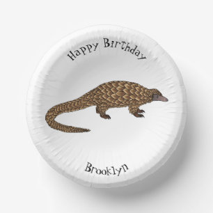 Langtailed Pangolin Cartoon Pappteller