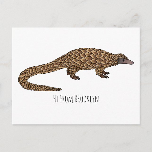 Langtailed Pangolin Cartoon Postkarte (Vorderseite)