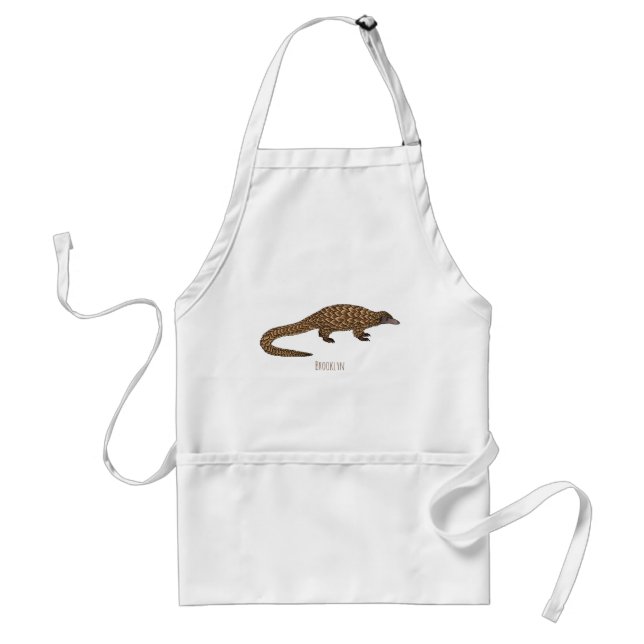 Langtailed Pangolin Cartoon Schürze (Vorne)