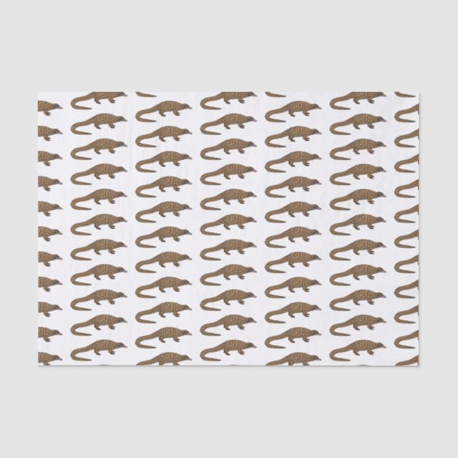 Langtailed Pangolin Cartoon Seidenpapier (Vorderseite)