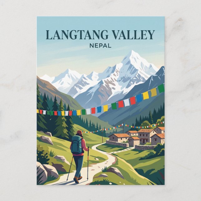 Langtang-Tal Nepal Postkarte (Vorderseite)