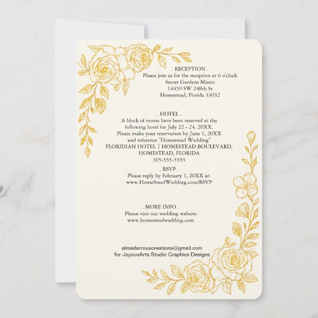 'Language of Love' All-in-One Wedding Invitation (Dos)