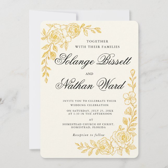 'Language of Love' All-in-One Wedding Invitation Einladung (Vorderseite)