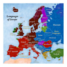 Languages of Europe Poster