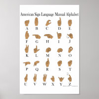 Langue des signes américaine ASL Alphabet Poster