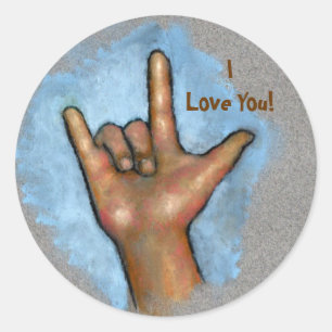 LANGUE DU SIGNE : JE VOUS AIME : STICKERS