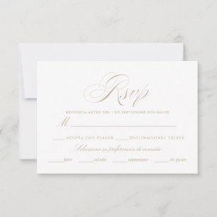 Langue espagnole Nuestra Boda Carte RSVP