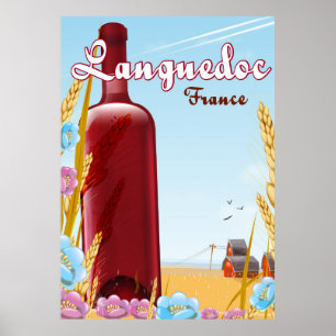 Languedoc Frankreich Reiseplakat Poster