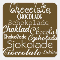 Langues des autocollants au chocolat