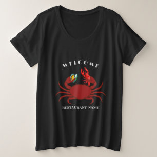 Languste-Muschel-Begrüßungsrestaurant Logo Große Größe T-Shirt
