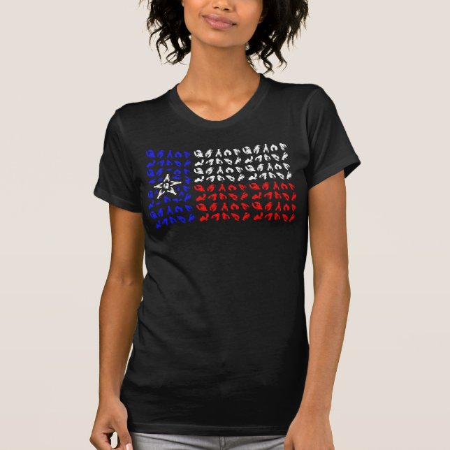 Languste Texas Flag Seafood Languste T-Shirt (Vorderseite)
