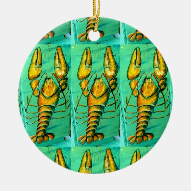 Langusten-Gründekoration Keramik Ornament (Vorne)
