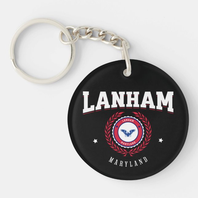 Lanham Maryland Red und White Schlüsselanhänger (Vorderseite)