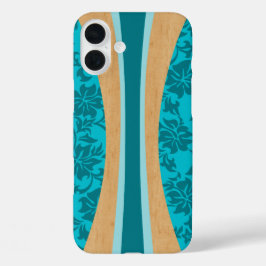 Laniakea Hawaiian Imitats WoodSurfboard Light Aqua iPhone 16 Plus Hülle