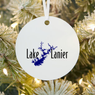 Lanier-See Georgia See Karte Bootfahren und Angeln Ornament Aus Metall