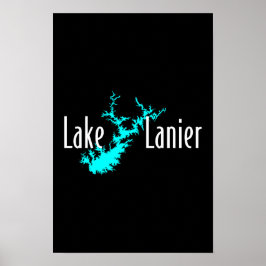 Lanier-See Georgia See Karte Bootfahren und Fische Poster