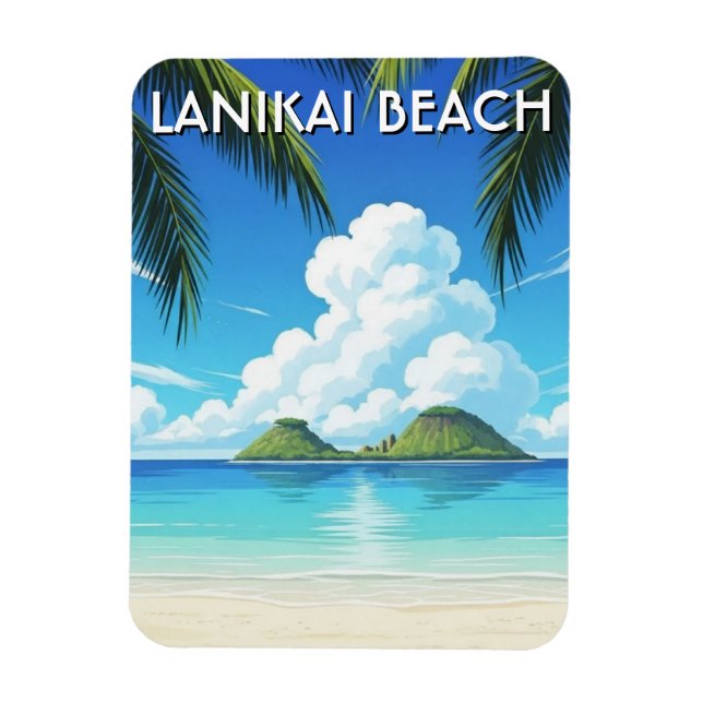 Lanikai Beach Hawaii Reise Magnet (Vertikal)