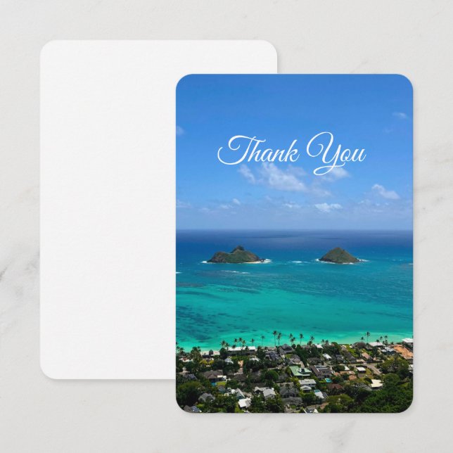 Lanikai Oahu  Dankeskarte (Vorne/Hinten)