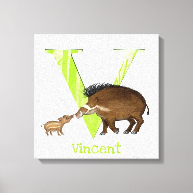 L'animal ABC V est pour Visayan warty pig toile im (Recto)