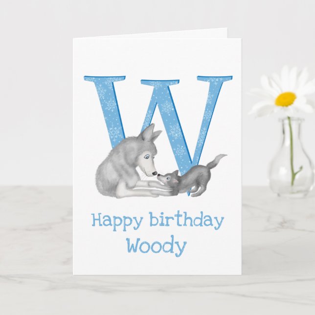 L'animal ABC W est pour la carte d'anniversaire de (Petite plante)