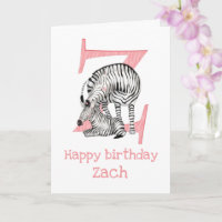 L'animal ABC Z est pour la carte d'anniversaire zè