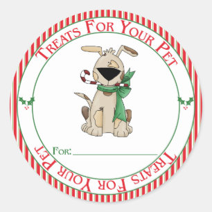L'animal familier traite des autocollants de Noël