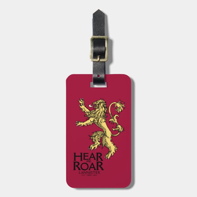 Lannister Sigil - Hören Sie mich Roar Gepäckanhänger (Vorderseite vertikal)