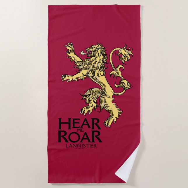 Lannister Sigil - Hören Sie mich Roar Strandtuch (Vorderseite)