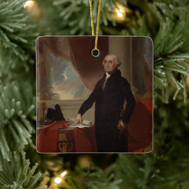 Lansdowne Portrait: US-Präsident George Washington Keramikornament (Baum)