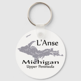 L'Anse Michigan Map Design Schlüsselanhänger