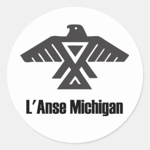 L'Anse Michigan Ojibwe Indianerin Runder Aufkleber