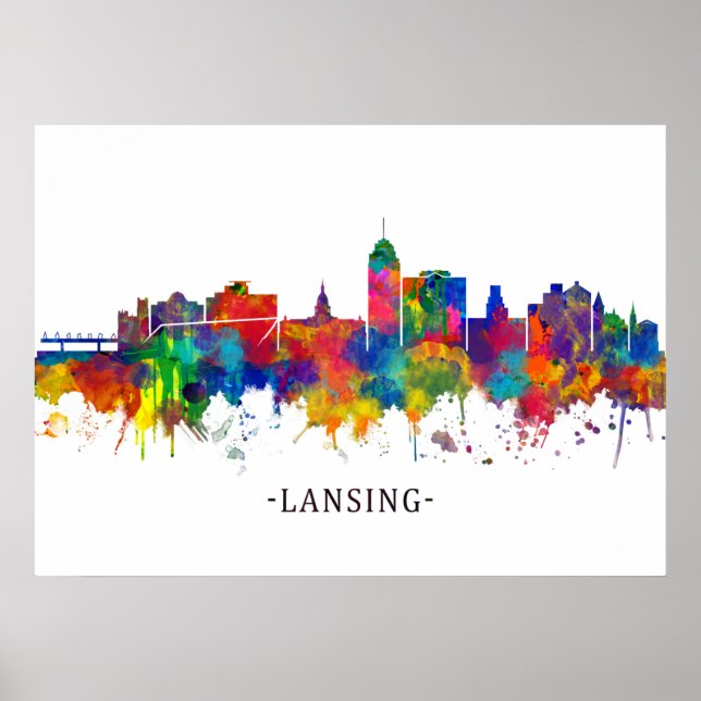 Lansing Michigan Skyline Poster (Vorne)